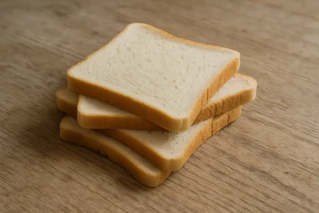Einige Scheiben ungetoastetes Weißbrot